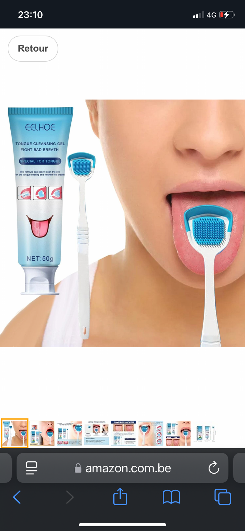 Gel+brosse nettoyant pour langue