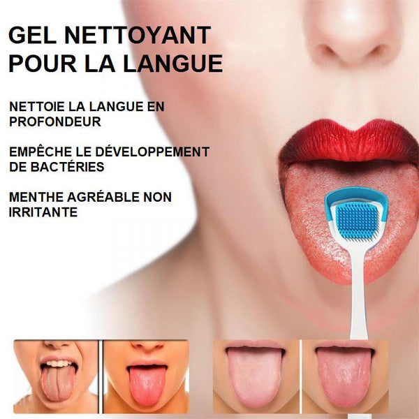 Gel+brosse nettoyant pour langue